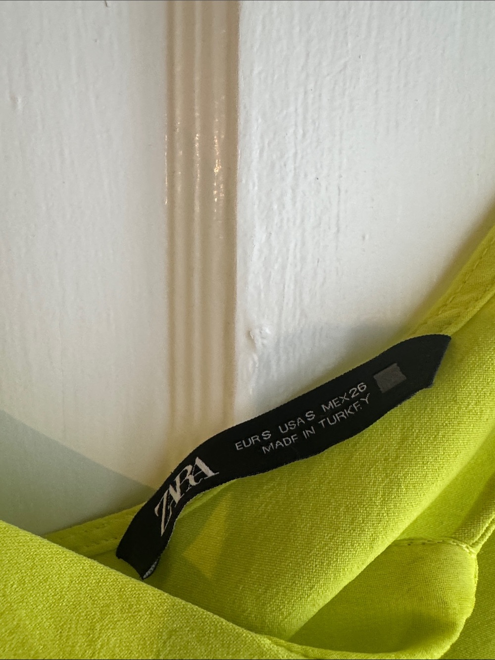 Zara Neon Lime One-Shoulder Draped Crop Top - Picture 2 of 2
